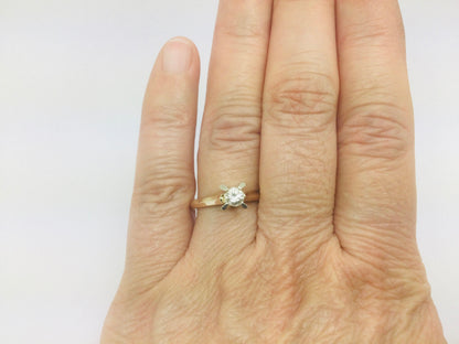 14k Yellow Gold Round Cut 30pt Diamond Solitaire Ring