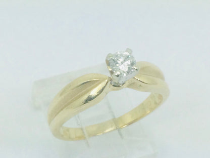 14k Yellow Gold Round Cut 22pt Diamond Solitaire Ring