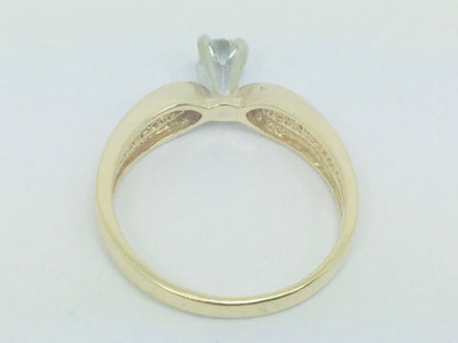 14k Yellow Gold Round Cut 22pt Diamond Solitaire Ring
