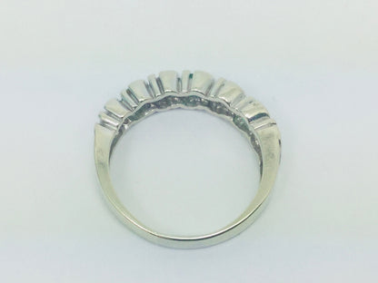 10k White Gold Brilliant Cut 48pt Diamond & 36 pt Emerald May Birthstone Ring