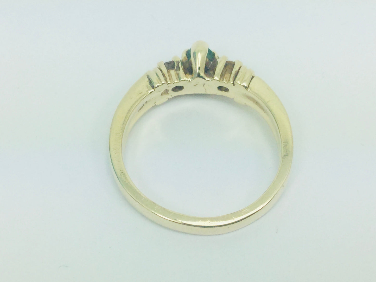10k Yellow Gold Pear Cut Emerald May Birthstone, Citrine and Garnet Ring
