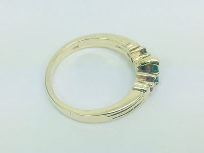 10k Yellow Gold Pear Cut Emerald May Birthstone, Citrine and Garnet Ring