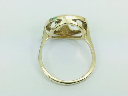Stunning 10k Genuine Sapphire & Diamond Wave Pattern Ring