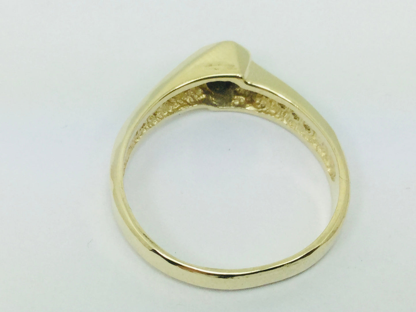 14k Yellow Gold Round Cut 25pt Sapphire September Birthstone & 10pt Diamond Ring