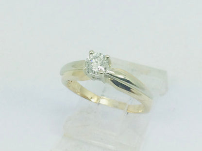 14k Yellow Gold Round Cut 30pt Diamond Solitaire Ring