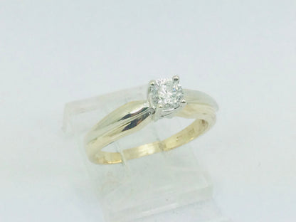 14k Yellow Gold Round Cut 30pt Diamond Solitaire Ring