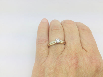 14k Yellow Gold Round Cut 30pt Diamond Solitaire Ring