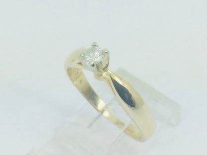 14k Yellow Gold Round Cut 18pt Diamond Solitaire Ring