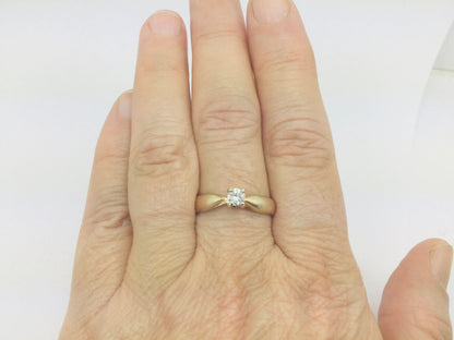 14k Yellow Gold Round Cut 18pt Diamond Solitaire Ring
