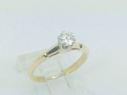 14k Yellow Gold Round Cut 30pt Diamond Solitaire Ring