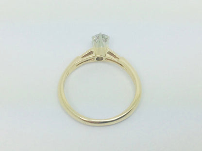 14k Yellow Gold Round Cut 30pt Diamond Solitaire Ring