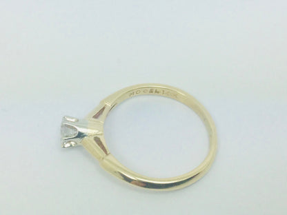 14k Yellow Gold Round Cut 30pt Diamond Solitaire Ring