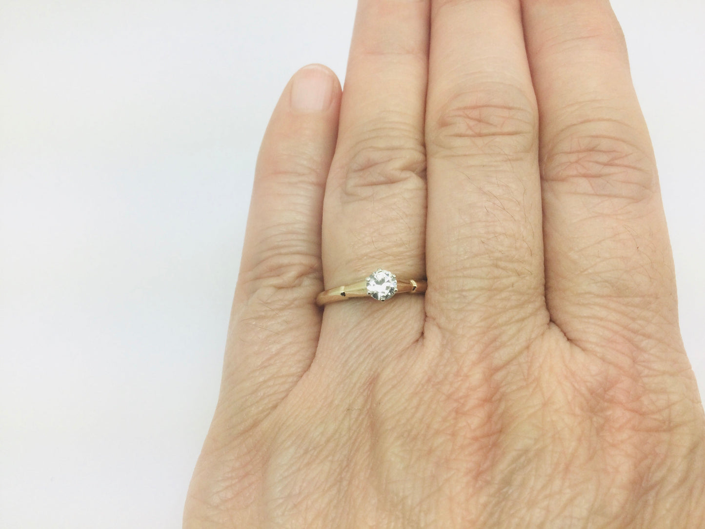 14k Yellow Gold Round Cut 30pt Diamond Solitaire Ring
