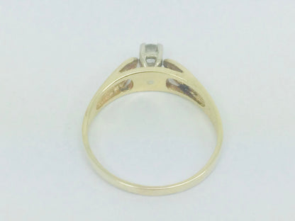 14k Yellow Gold Round Cut 16pt Diamond Solitaire Ring
