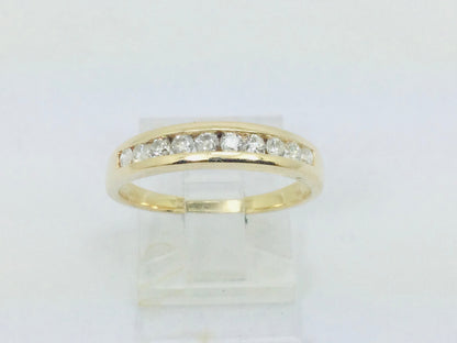 14k Yellow Gold Round Cut 30pt Diamond Channel Set Ring