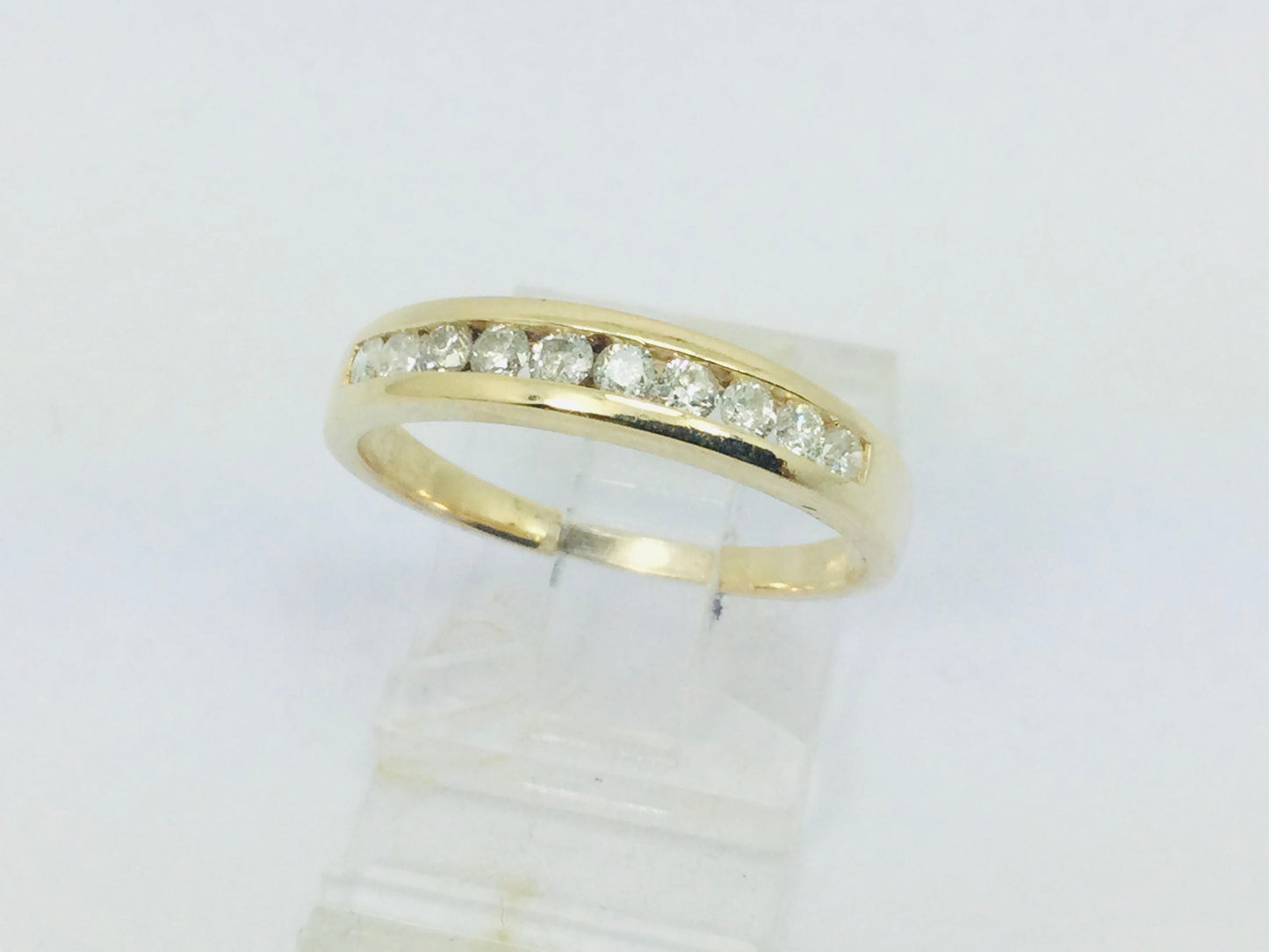 14k Yellow Gold Round Cut 30pt Diamond Channel Set Ring