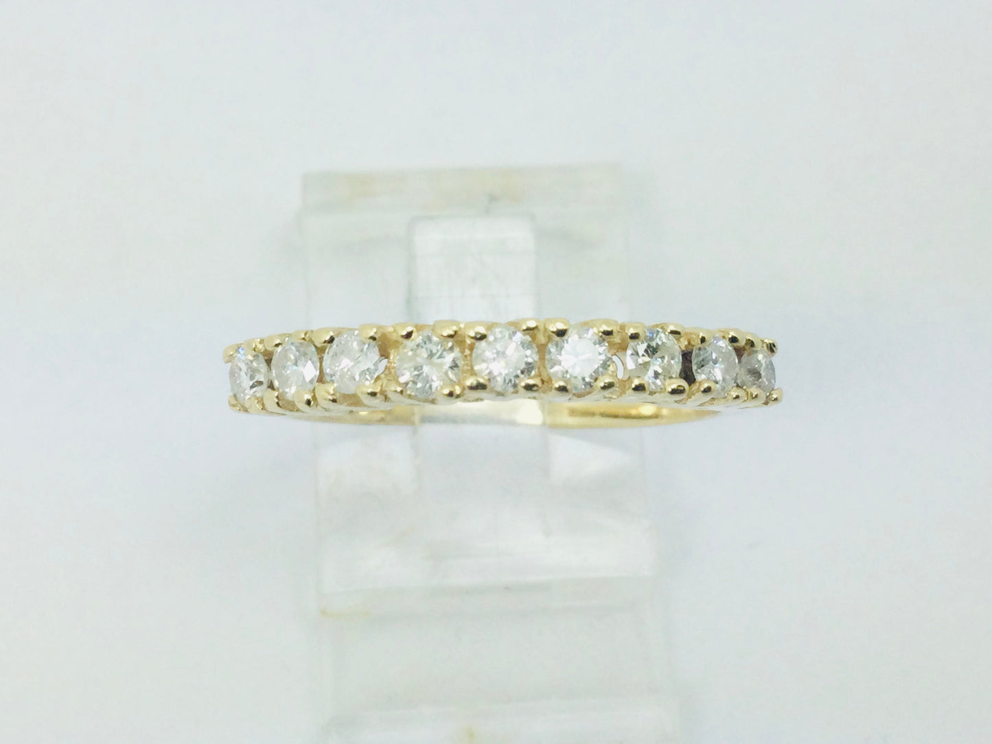 14k Yellow Gold 45pt Round Cut Diamond Row Set Band Ring