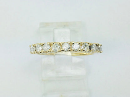 14k Yellow Gold 45pt Round Cut Diamond Row Set Band Ring