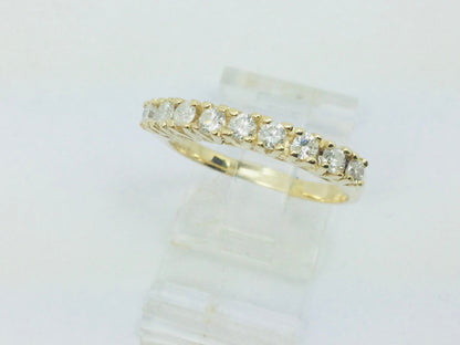 14k Yellow Gold 45pt Round Cut Diamond Row Set Band Ring