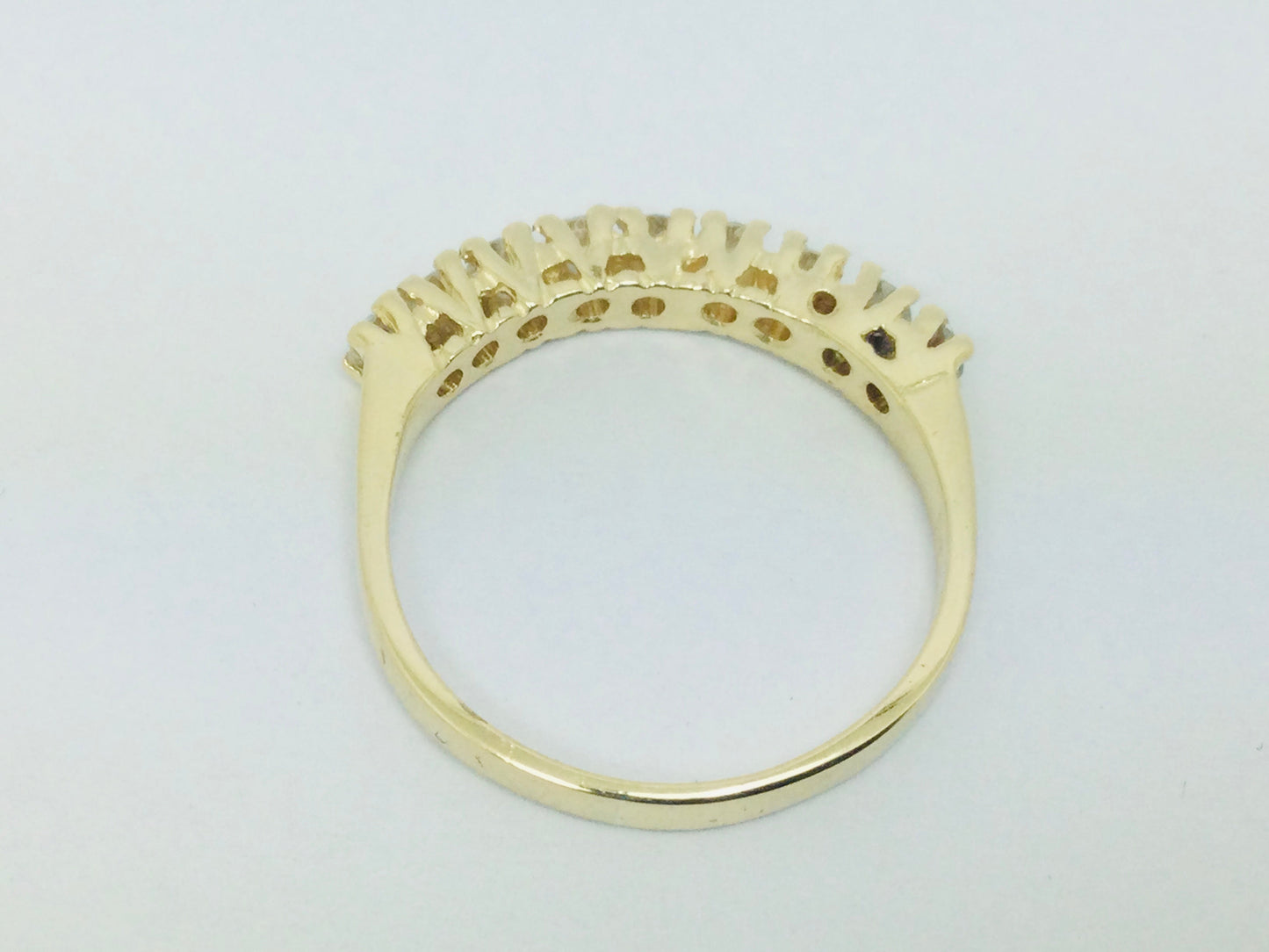 14k Yellow Gold 45pt Round Cut Diamond Row Set Band Ring