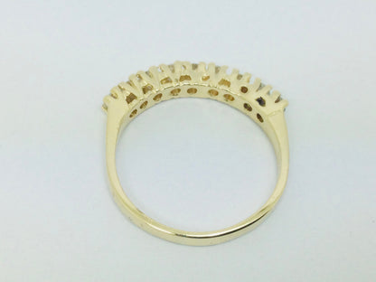 14k Yellow Gold 45pt Round Cut Diamond Row Set Band Ring
