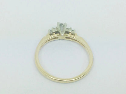 14k Yellow Gold Round Cut 13pt Diamond with Accent Ring