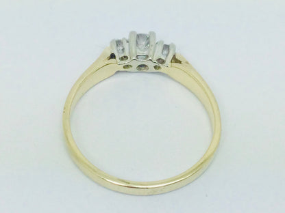 14k Yellow Gold 17pt Round Cut Diamond Trinity Ring