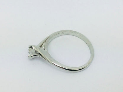 14k White Gold Round Cut 18pt Diamond Solitaire Ring