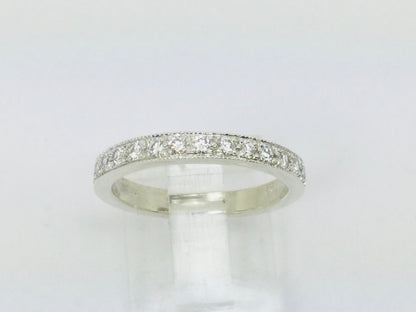 14k White Gold 22.5pt Round Cut Diamond Row Set Ring