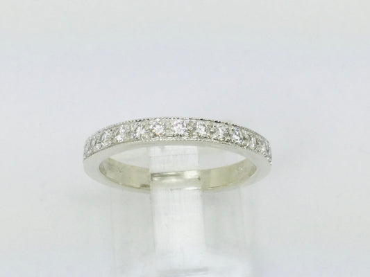 14k White Gold 22.5pt Round Cut Diamond Row Set Ring