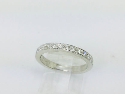 14k White Gold 22.5pt Round Cut Diamond Row Set Ring