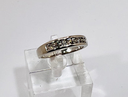 14k White Gold Full Cut 19pt Channel Set Diamond Ring