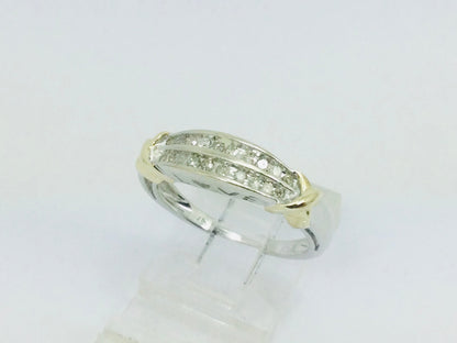 10k White Gold 20pt Diamond Row Set 'Love' Ring
