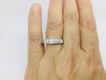 10k White Gold 20pt Diamond Row Set 'Love' Ring