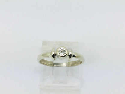 14k White Gold Round Cut 8pt Diamond Solitaire Ring