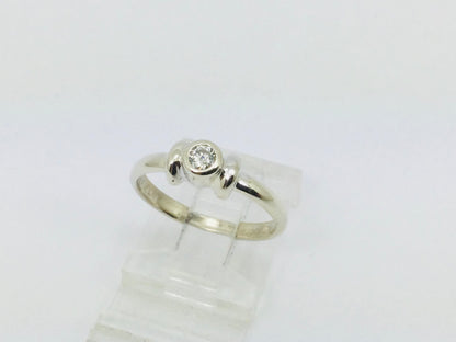 14k White Gold Round Cut 8pt Diamond Solitaire Ring