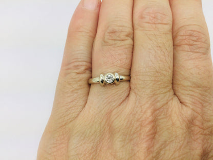 14k White Gold Round Cut 8pt Diamond Solitaire Ring