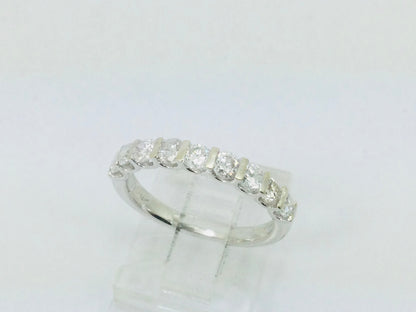 14k White Gold Round Cut 0.72ct Diamond Row Set Ring