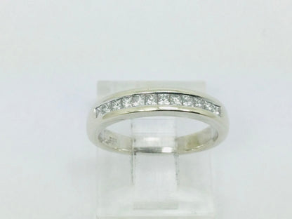 14k White Gold Princess Cut 18pt Diamond Channel Set Ring