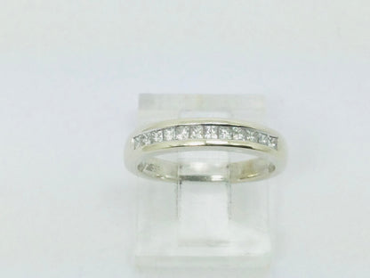 14k White Gold Princess Cut 18pt Diamond Channel Set Ring