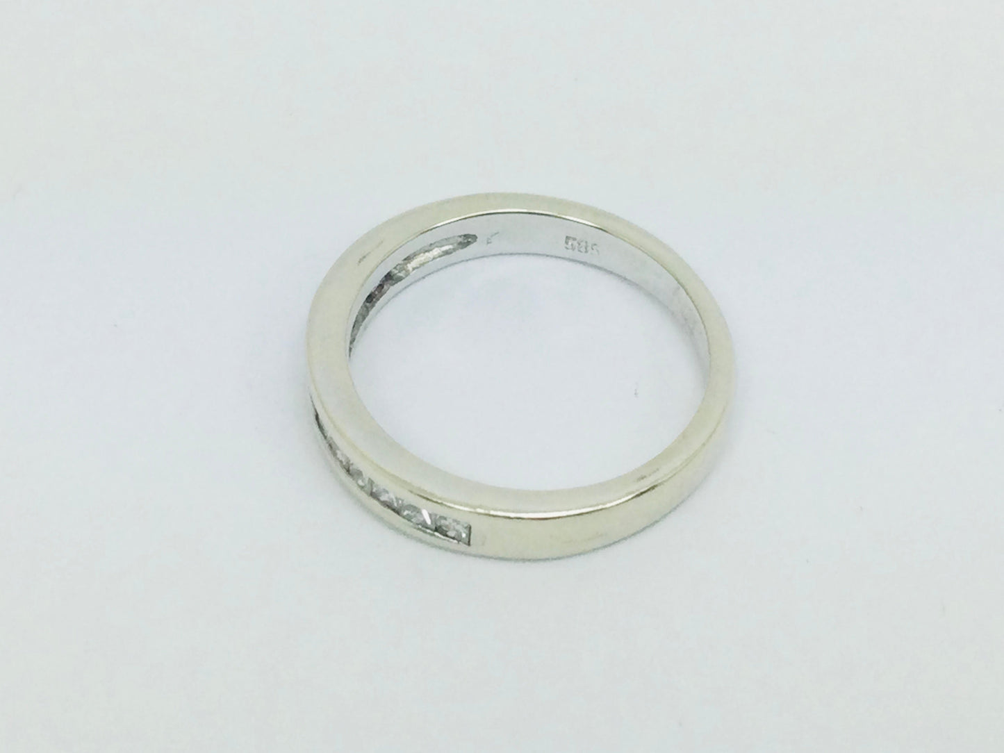 14k White Gold Princess Cut 18pt Diamond Channel Set Ring