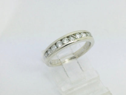14k White Gold Round Cut 50pt Diamond Channel Set Ring