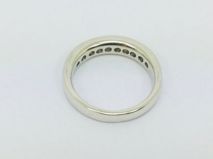 14k White Gold Round Cut 50pt Diamond Channel Set Ring