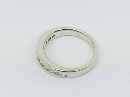 14k White Gold Round Cut 50pt Diamond Channel Set Ring