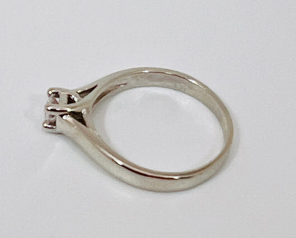 14k White Gold Round Cut 27pt Diamond Solitaire Ring