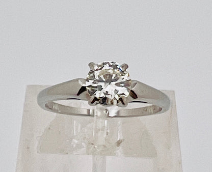 18k White Gold Round Cut 72pt Diamond Solitaire Ring