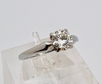 18k White Gold Round Cut 72pt Diamond Solitaire Ring