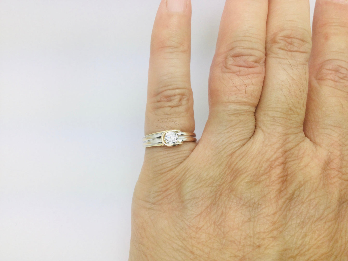 14k White Gold Round Cut 38pt Diamond Solitaire Ring