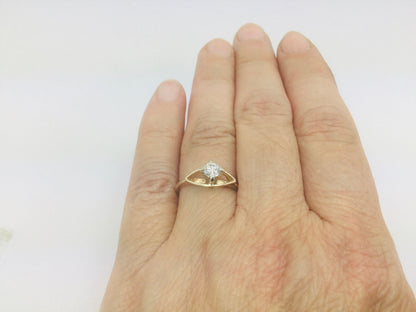 14k Yellow Gold Round Cut 0.29ct Diamond Solitaire Ring
