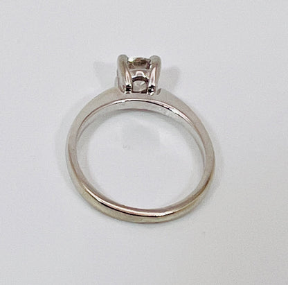 14k White Gold Round Cut 70pt Diamond Solitaire Ring